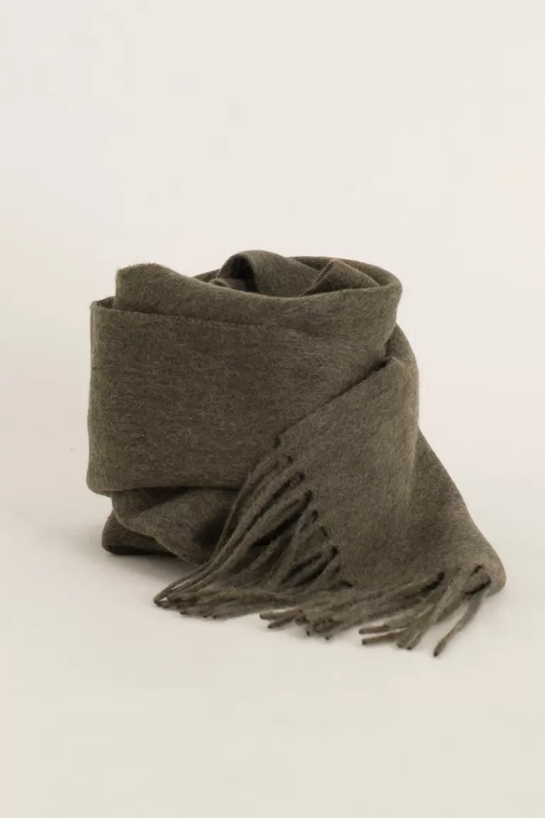 Women Olive Clothing 21 Mini Wool Scarf, Nightfall Green