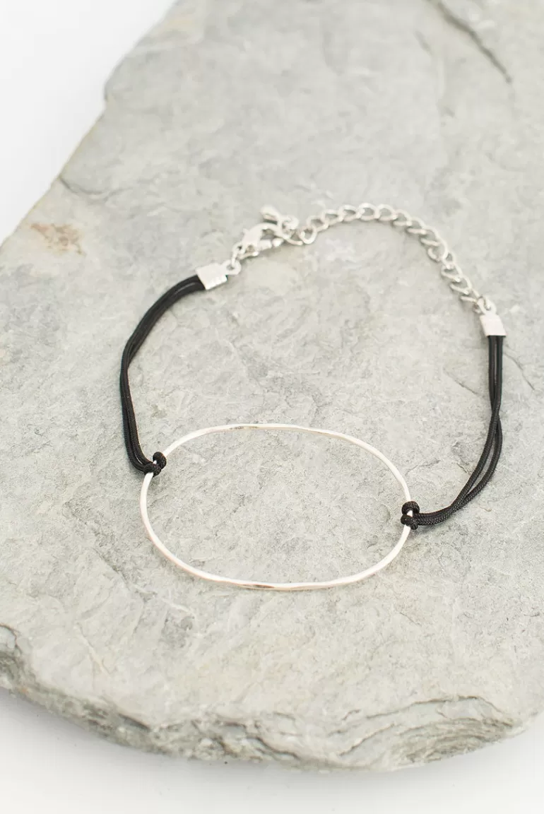 Women Olive Clothing Abigail Circle Bracelet, Silver Plated