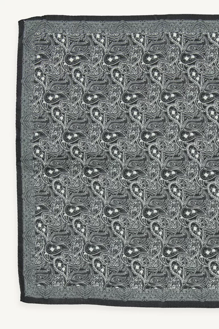 Women Olive Clothing All Over Paisley Scarf, Black