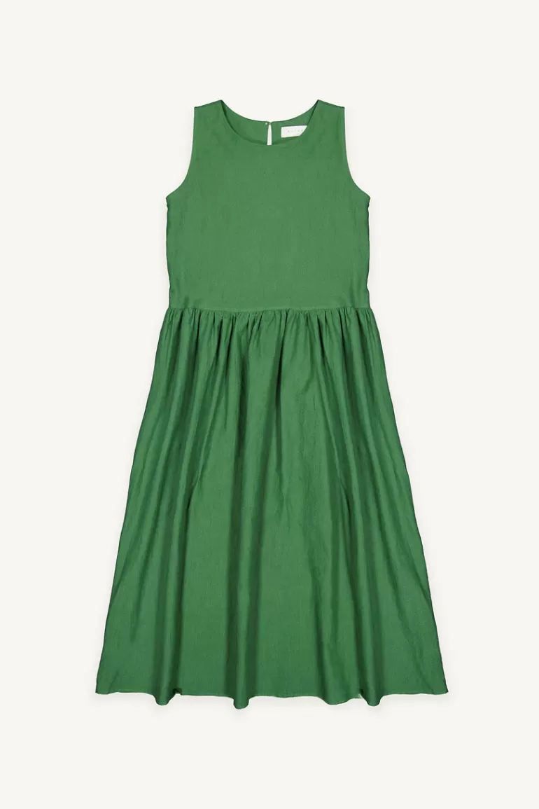 Women Olive Clothing Anastasia Oversize Linen Dress, Green