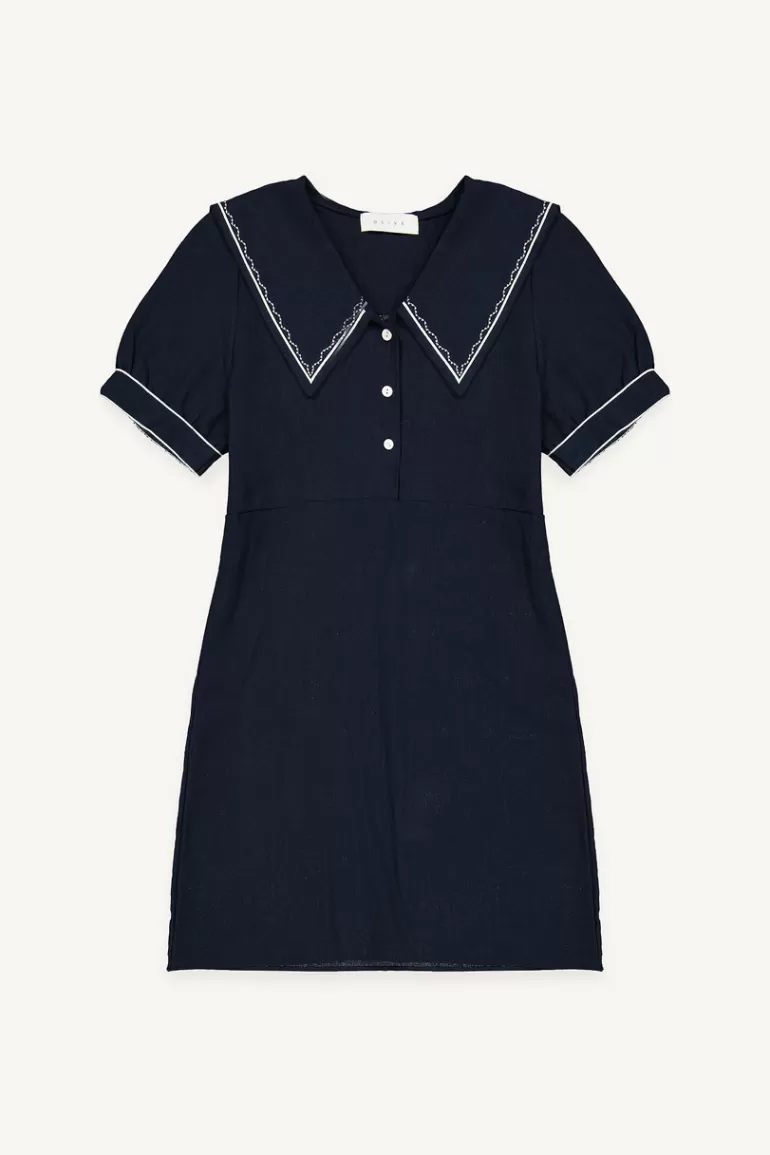 Women Olive Clothing Anna Sailor Dress, Navy