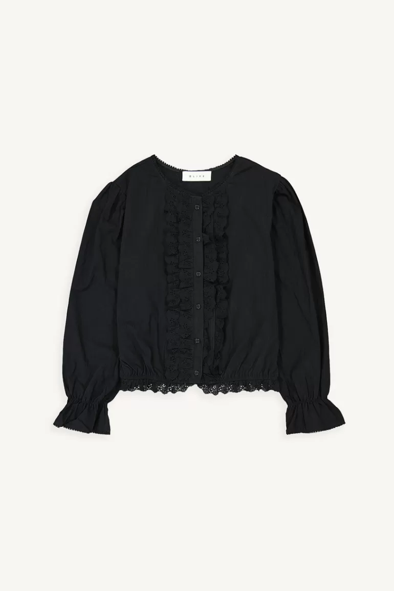 Women Olive Clothing Asa Lace Blouse, Black