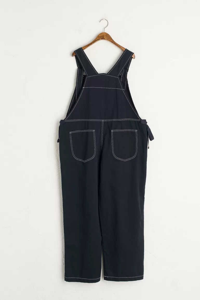 Women Olive Clothing Asuka Twin Ribbon Dungaree, Navy