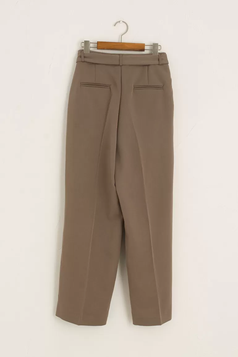 Women Olive Clothing Autumn Belted Slacks, Brown