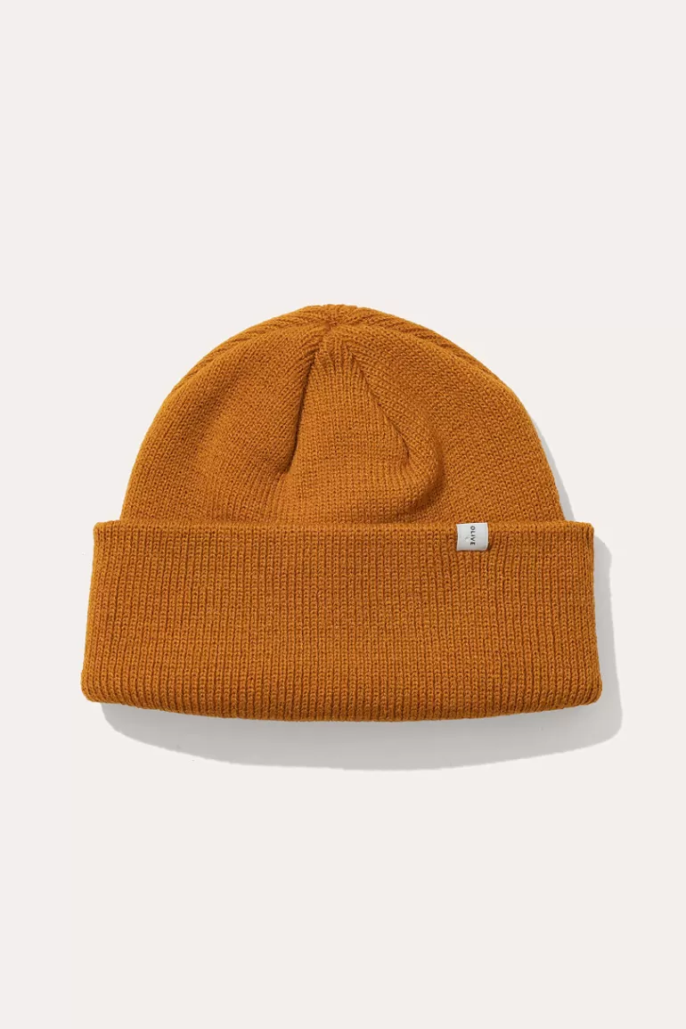 Women Olive Clothing Aw20 Simple Beanie, Ochre