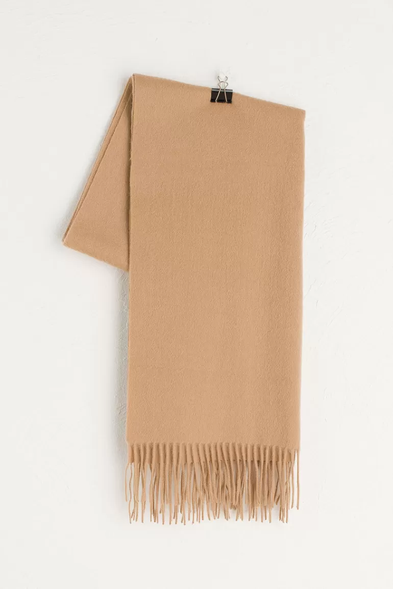 Women Olive Clothing A/W Large Wool Scarf, Beige