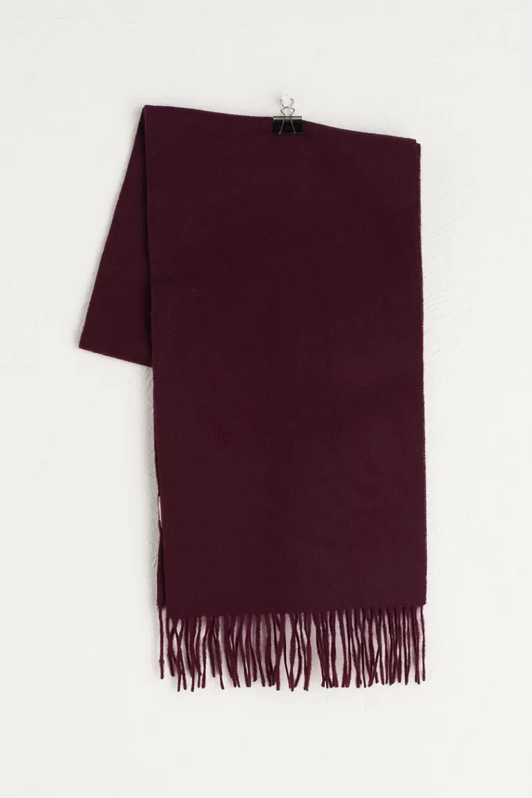 Women Olive Clothing A/W Mini Wool Scarf, Burgundy