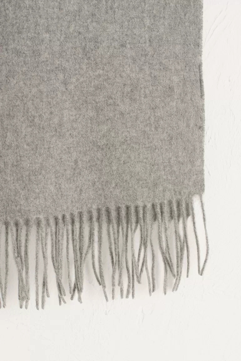 Women Olive Clothing A/W Mini Wool Scarf, Light Grey