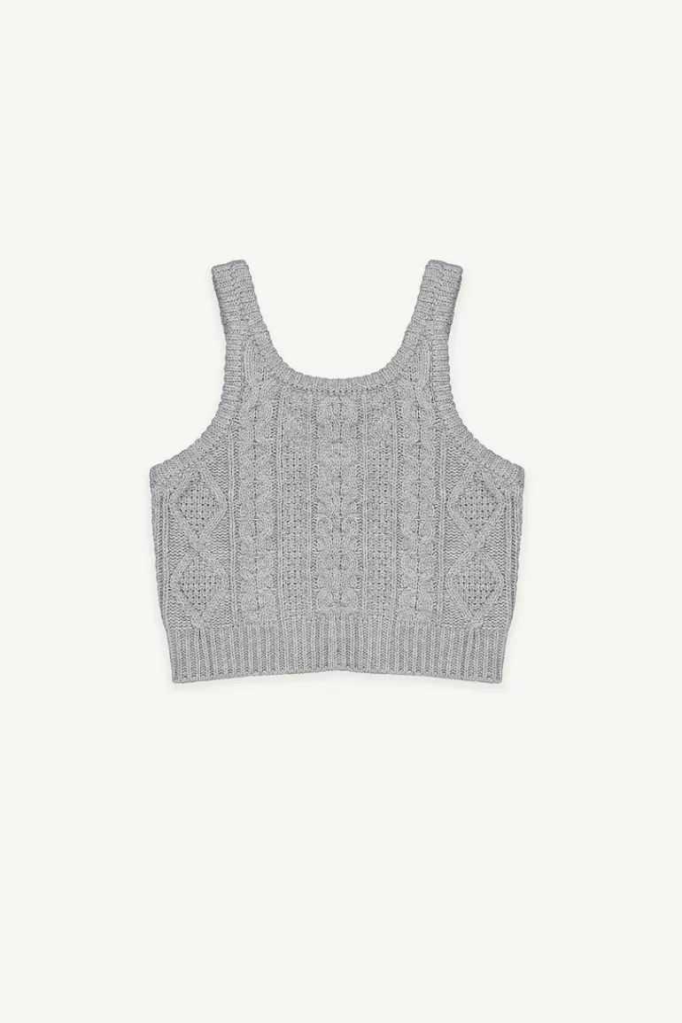 Women Olive Clothing Back Ribbon Vest, Grey