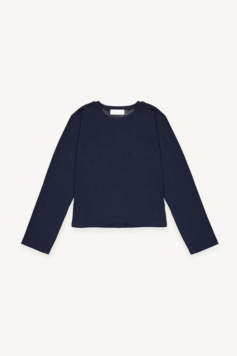 Women Olive Clothing Becca Long Sleeve Tee, Navy