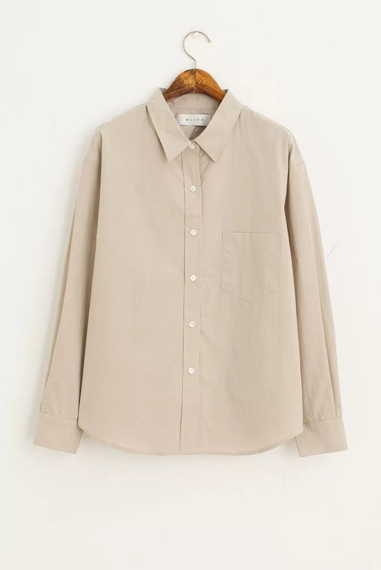 Women Olive Clothing Bona Classic Shirt, Beige