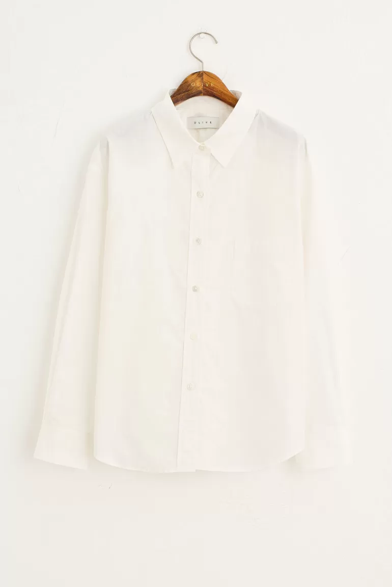 Women Olive Clothing Bona Classic Shirt, Ivory