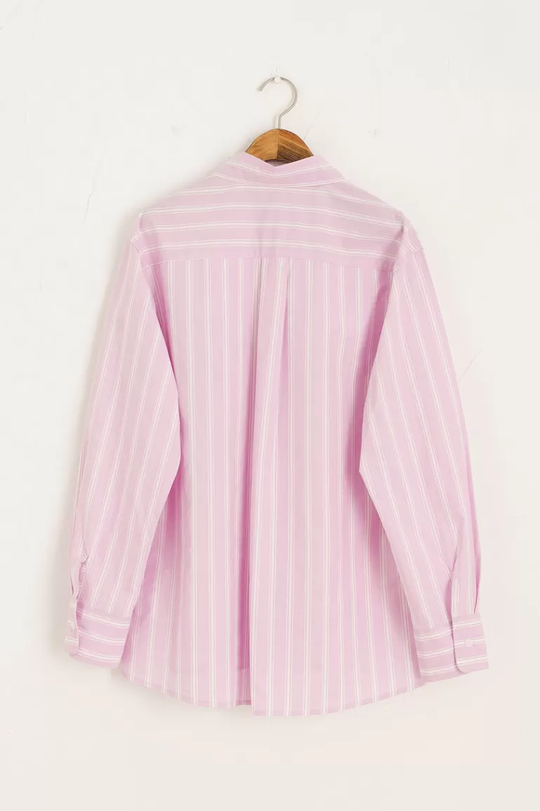 Women Olive Clothing Boxy Stripe Oxford Shirt, Pink