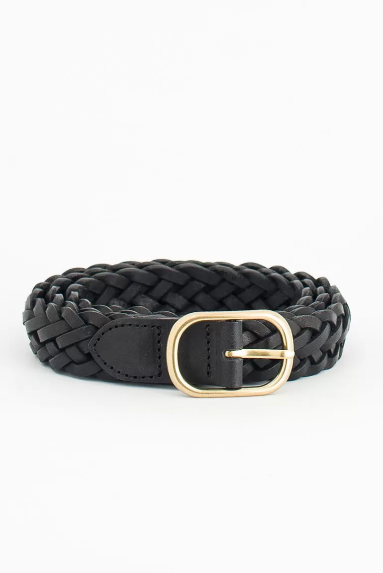 Women Olive Clothing Braided Daily Belt, Black