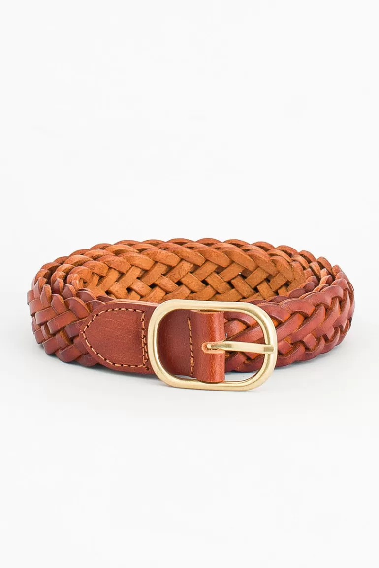 Women Olive Clothing Braided Daily Belt, Tan