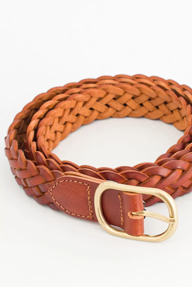 Women Olive Clothing Braided Daily Belt, Tan