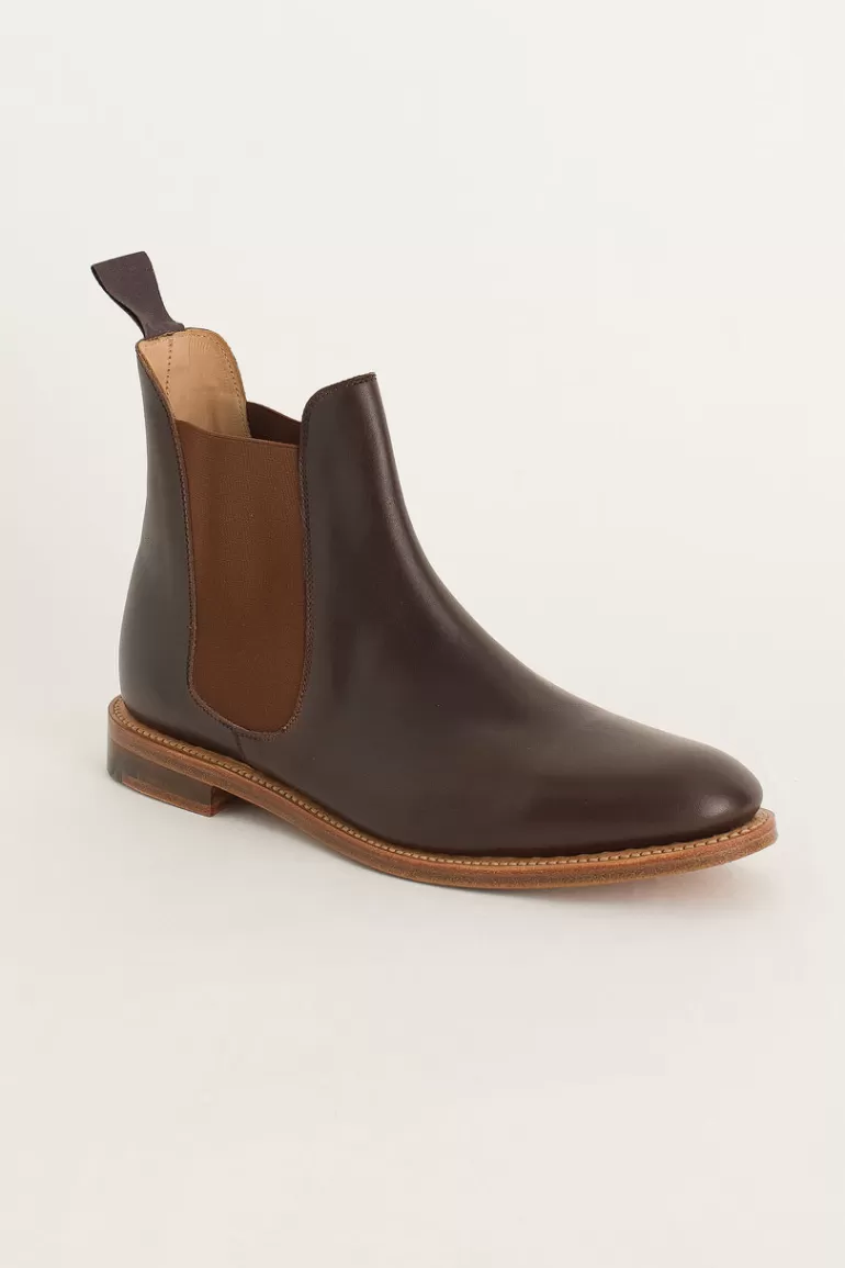 Women Olive Clothing Chelsea Boot (Made In England), Ebony Burnish