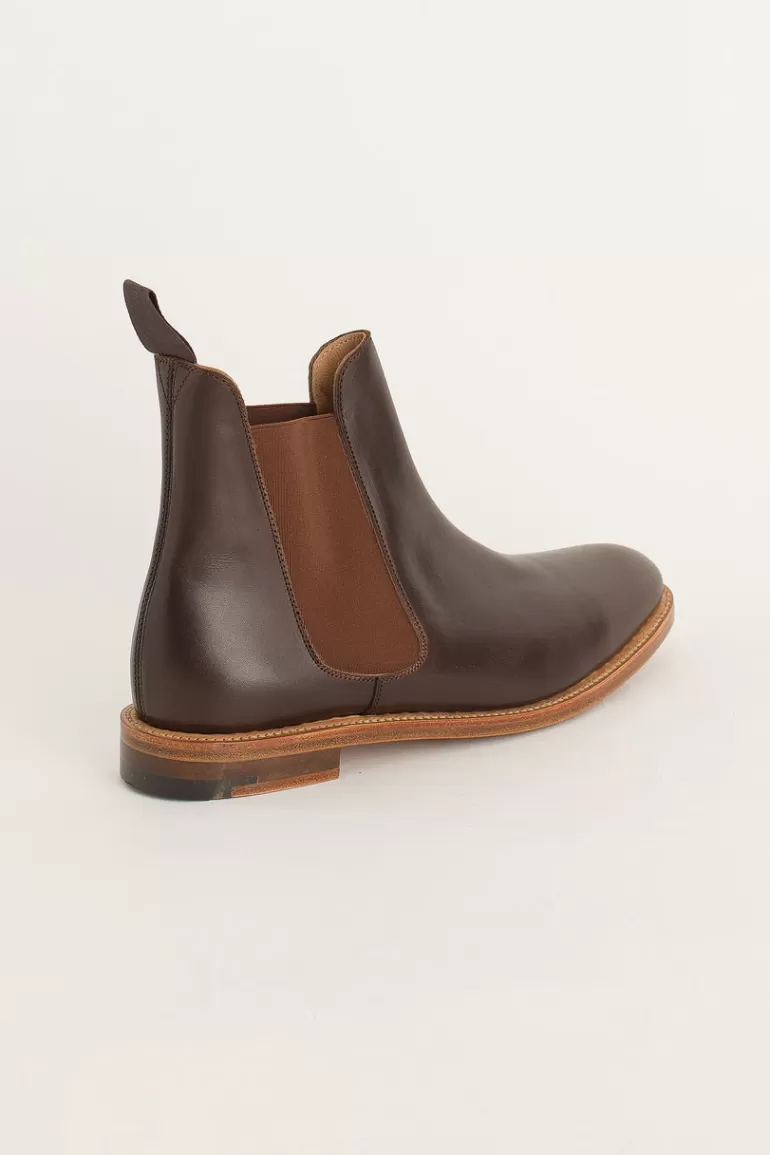 Women Olive Clothing Chelsea Boot (Made In England), Ebony Burnish