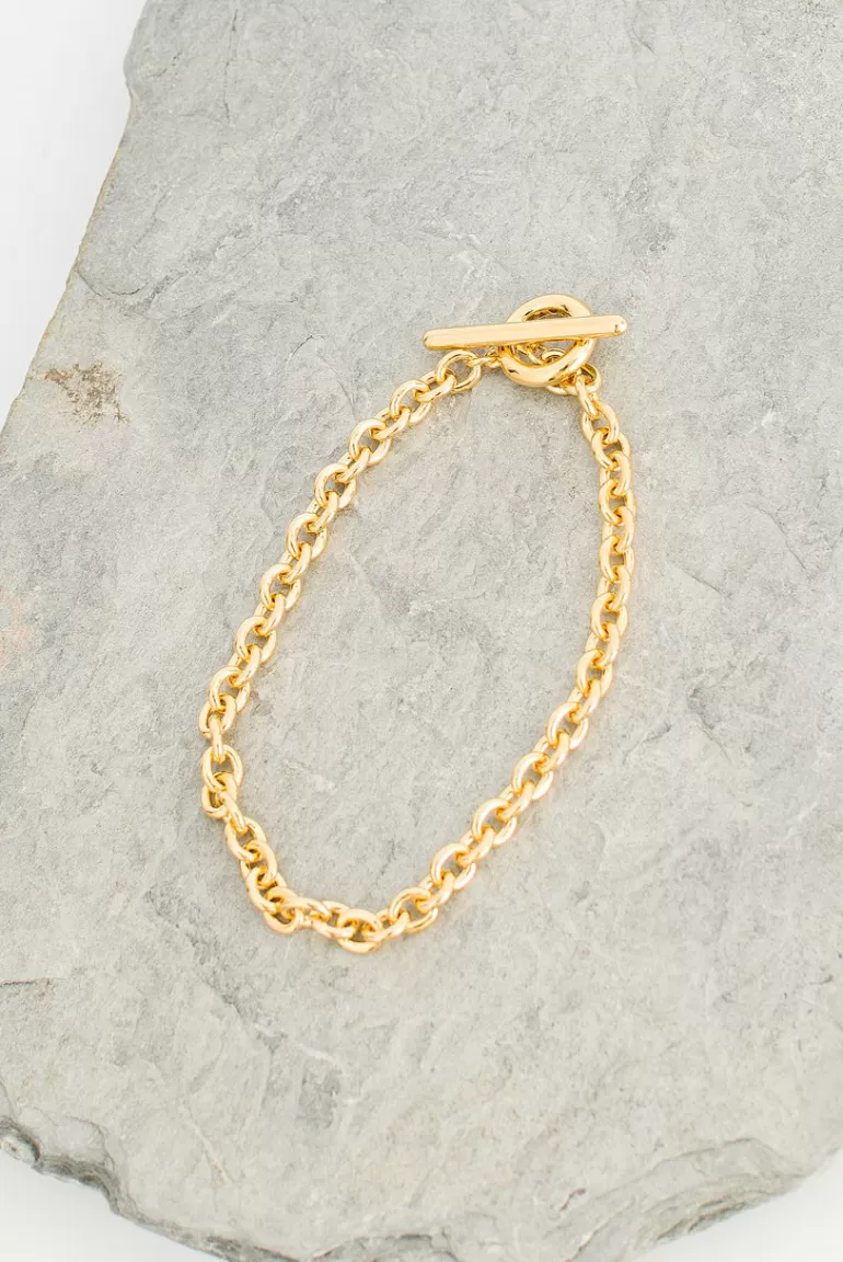 Women Olive Clothing Chelsea Chain Bracelet, 14K Gold Plated