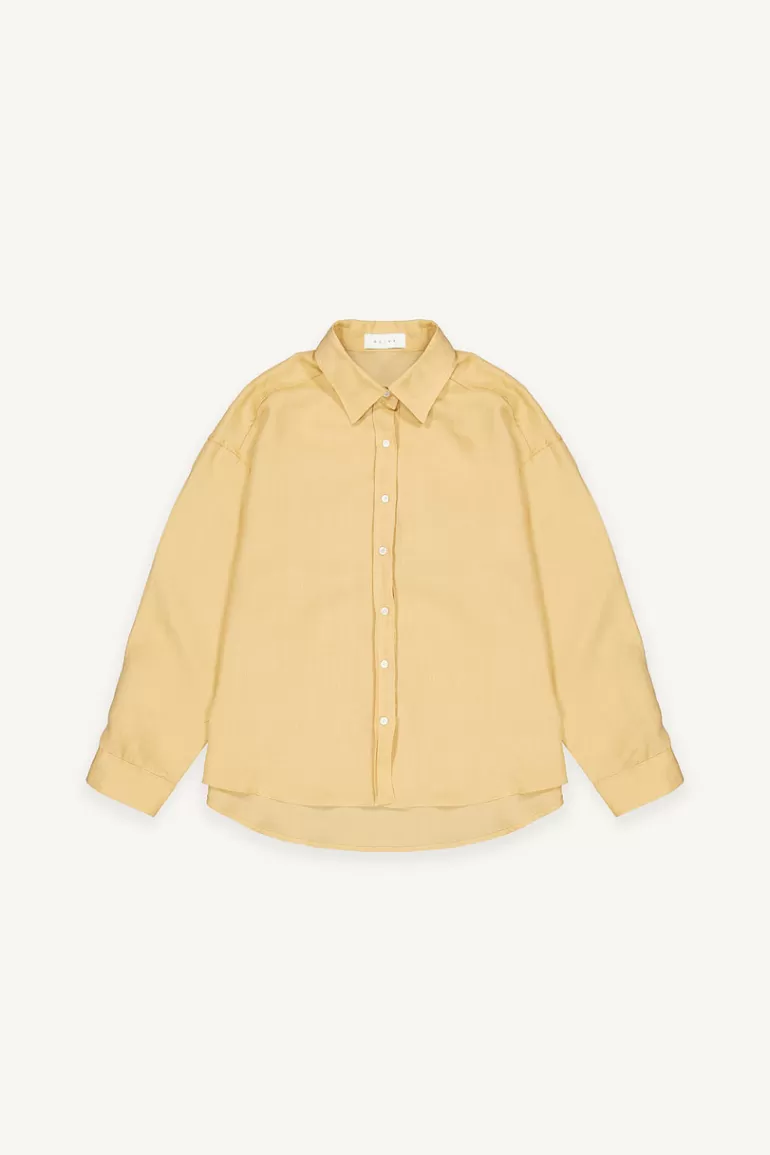 Women Olive Clothing Colour Linen Shirt, Apricot