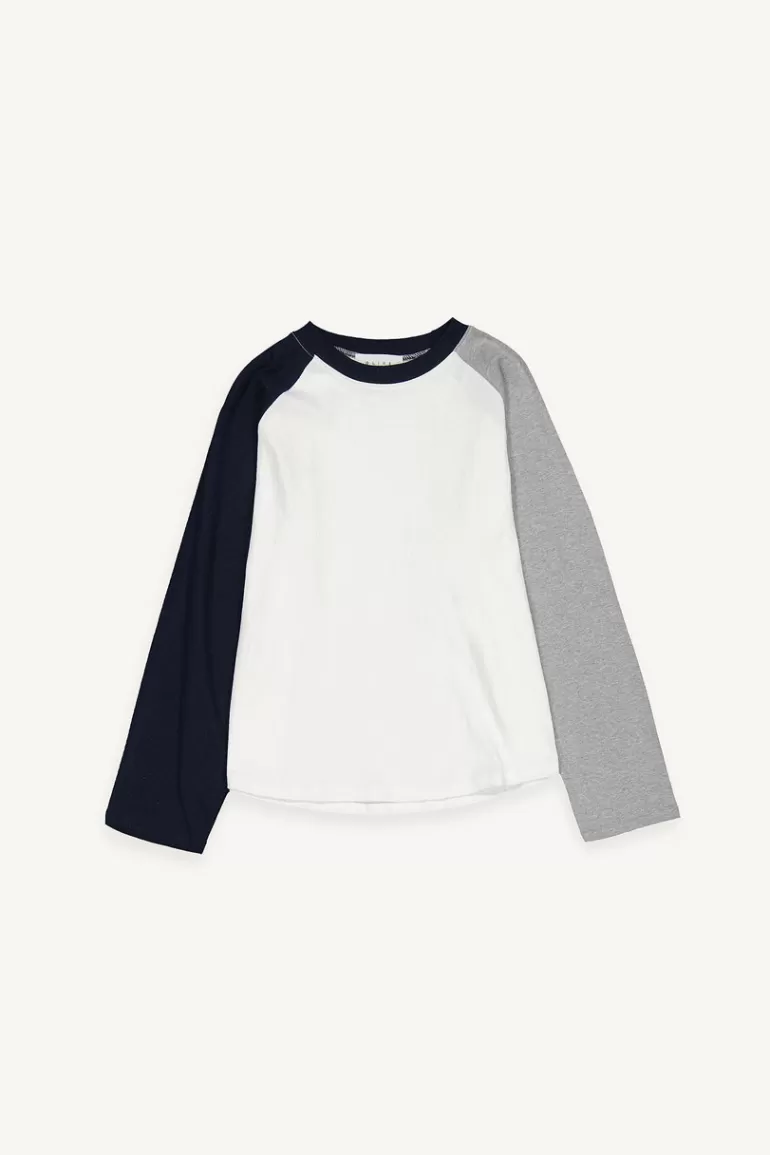 Women Olive Clothing Colour Mix Raglan Tee, Ivory
