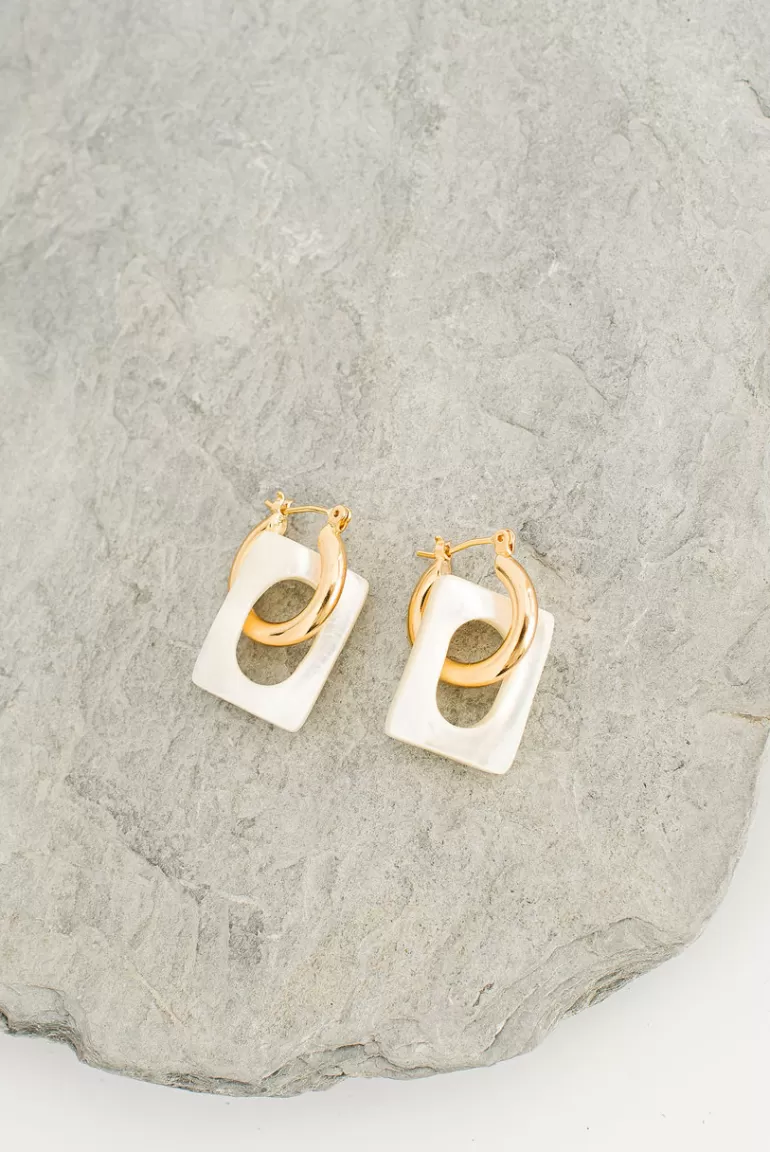 Women Olive Clothing Cora Hoop Earrings, Gold Plated