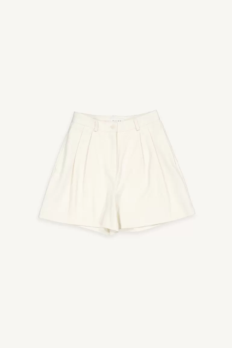 Women Olive Clothing Cotton Short, Cream