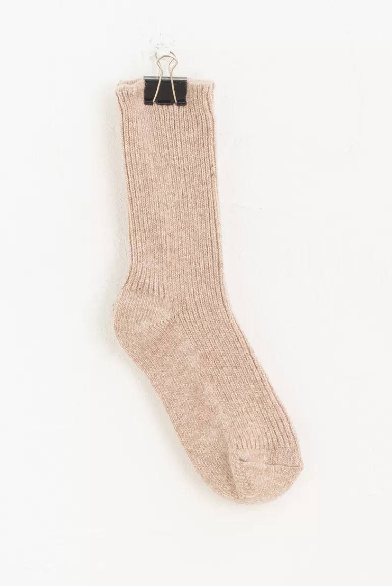 Women Olive Clothing Daily Cashmere Mix Socks, Beige