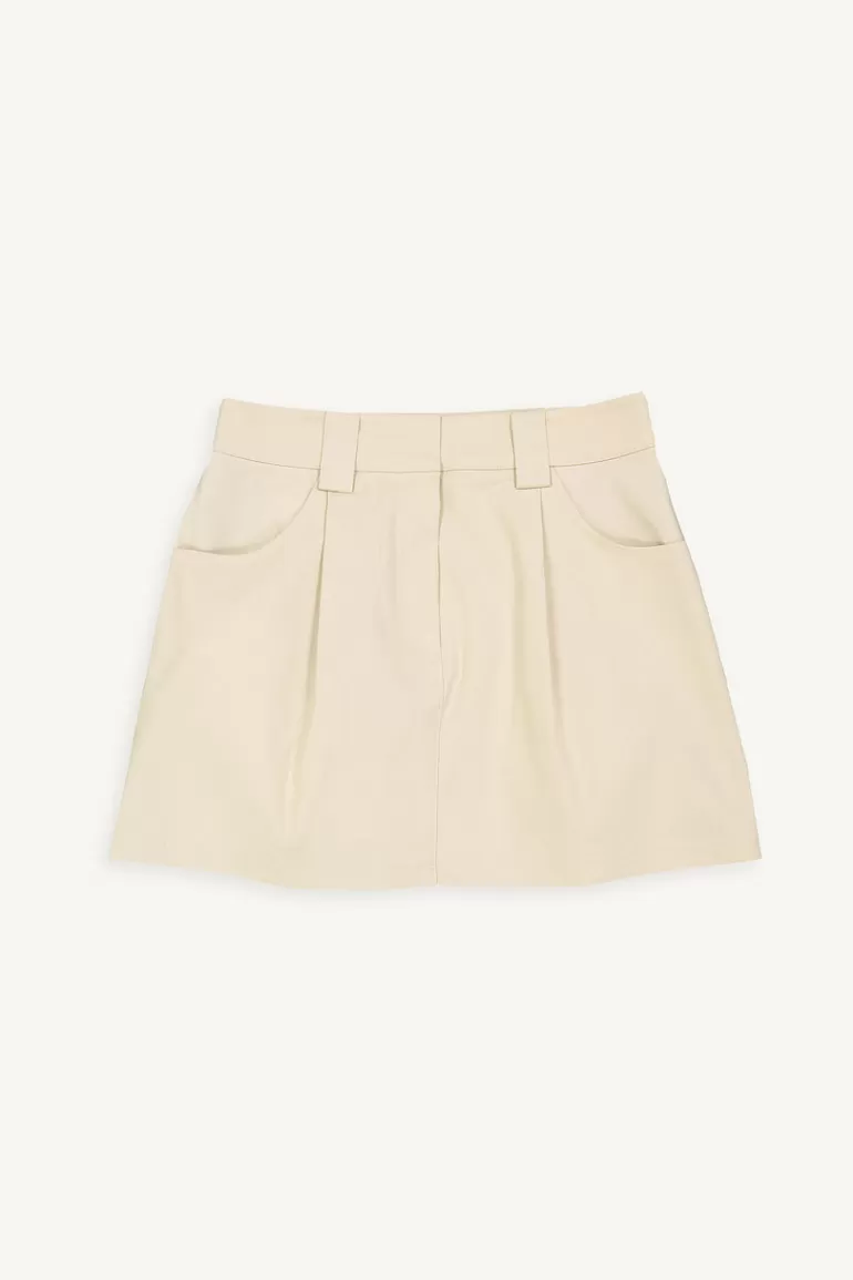 Women Olive Clothing Dani Pintuck Mini Skirt, Beige