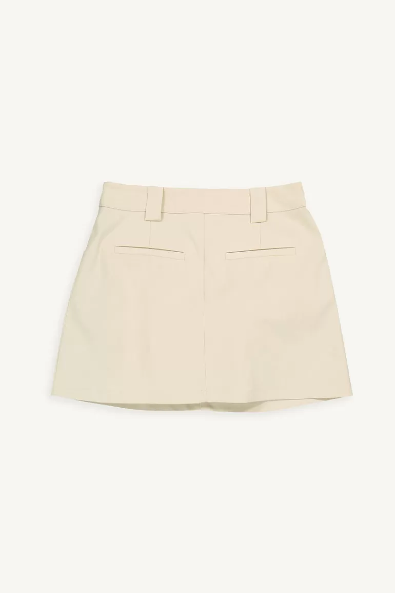 Women Olive Clothing Dani Pintuck Mini Skirt, Beige