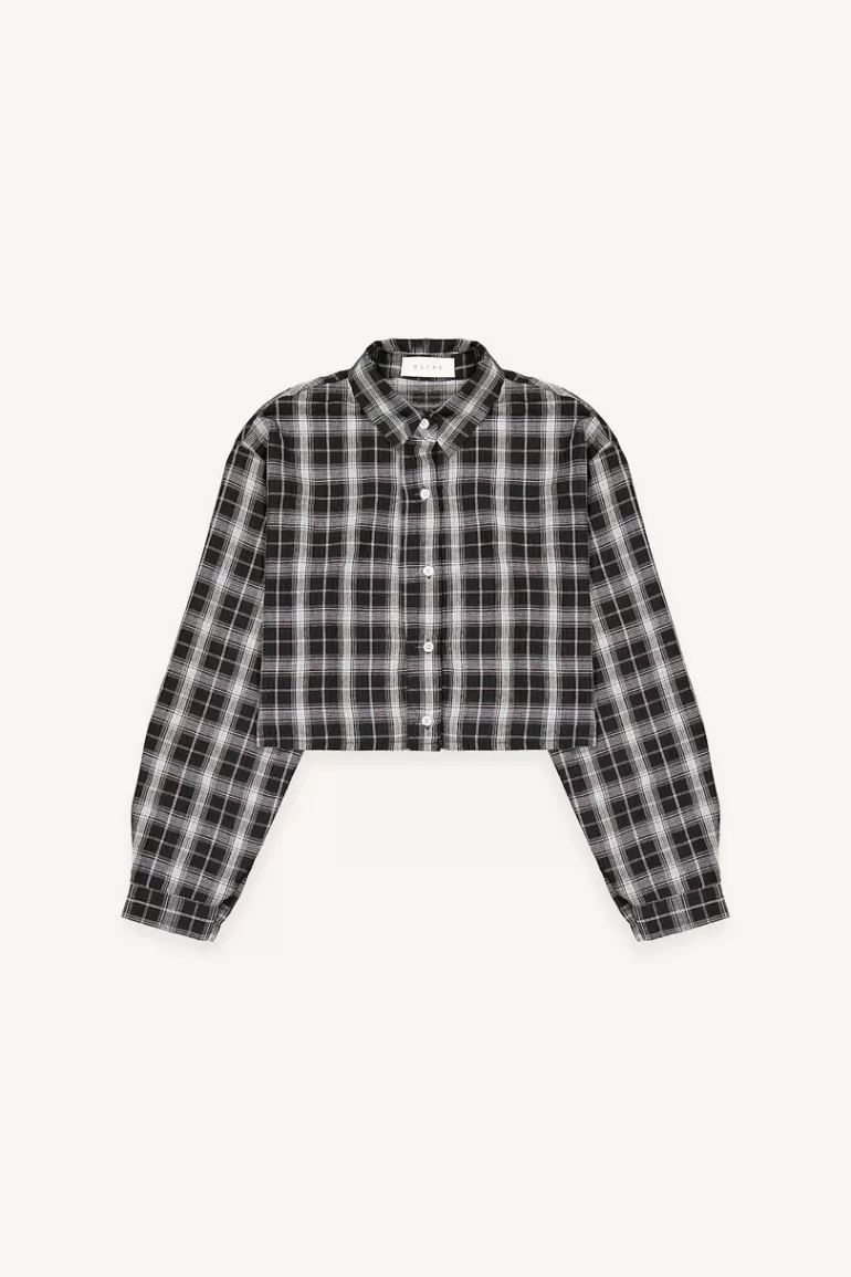 Women Olive Clothing Darcie Check Shirt, Black