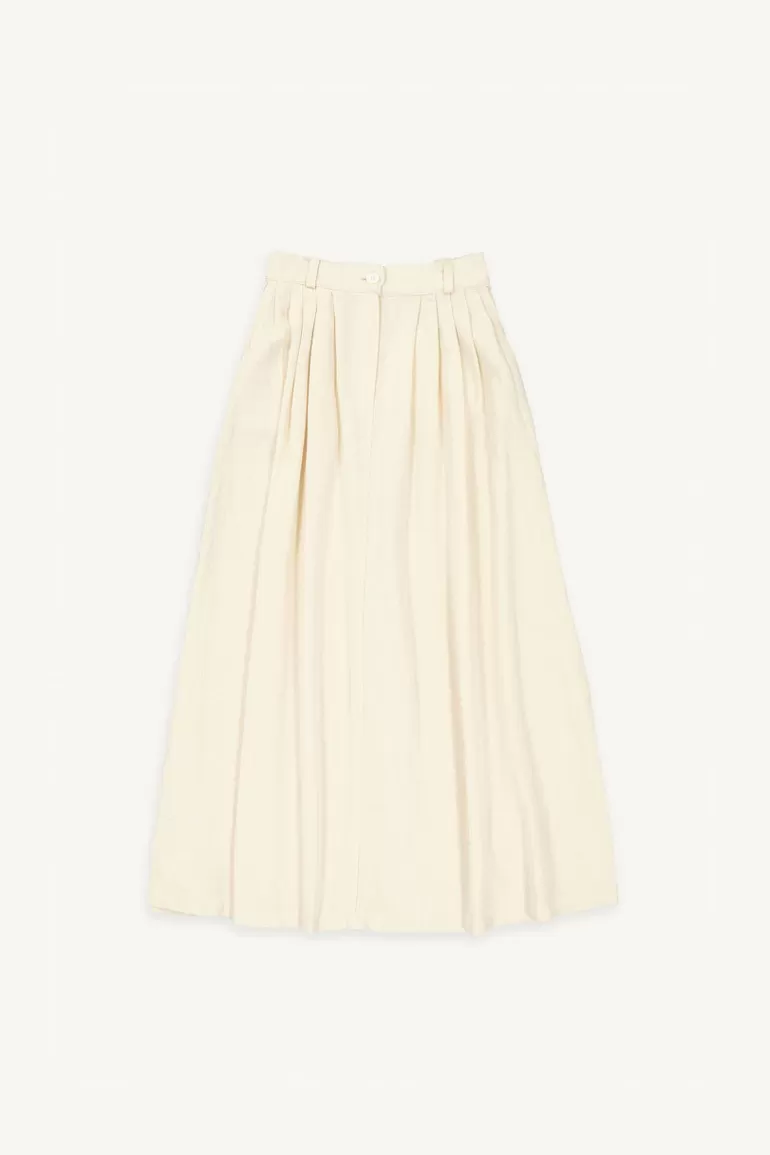 Women Olive Clothing Esta Cotton Skirt, Ivory