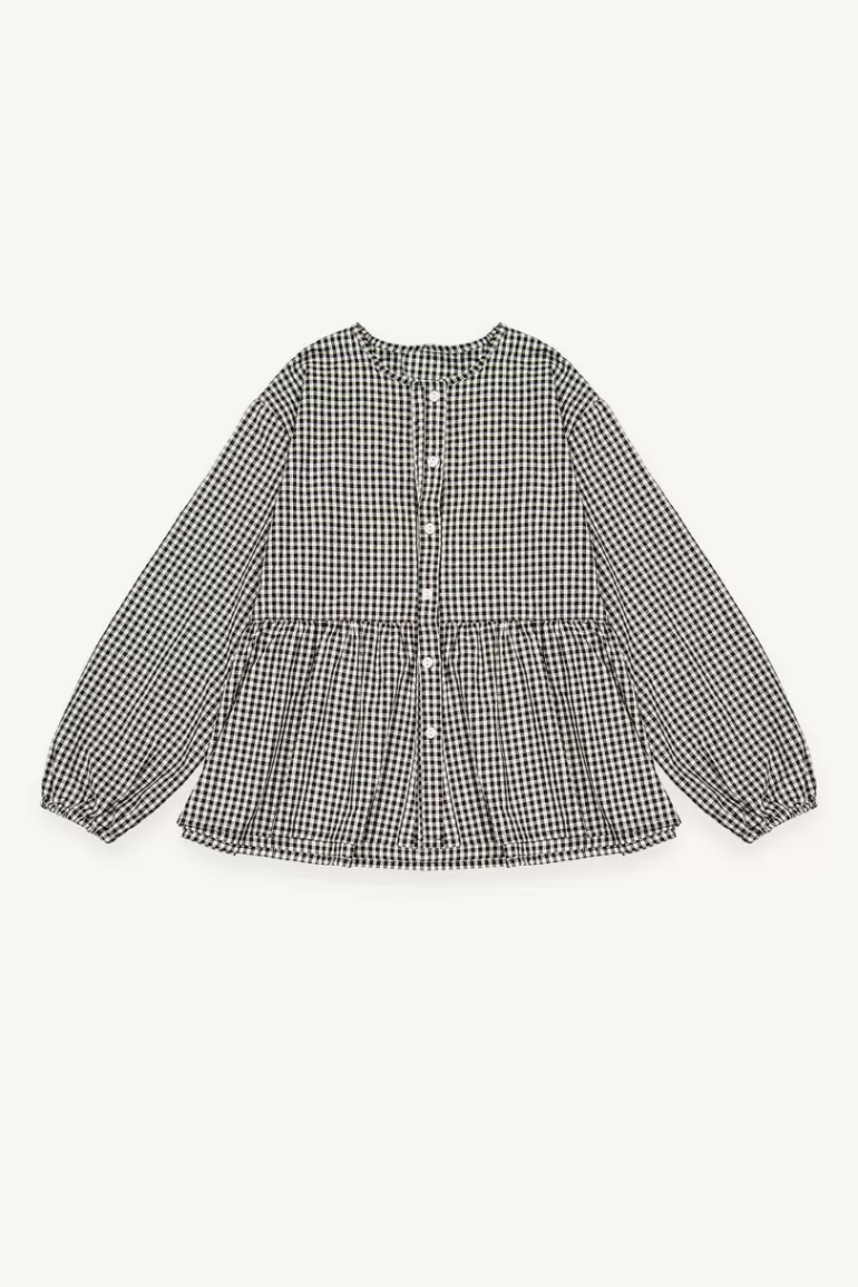 Women Olive Clothing Faye Gingham Blouse, Black