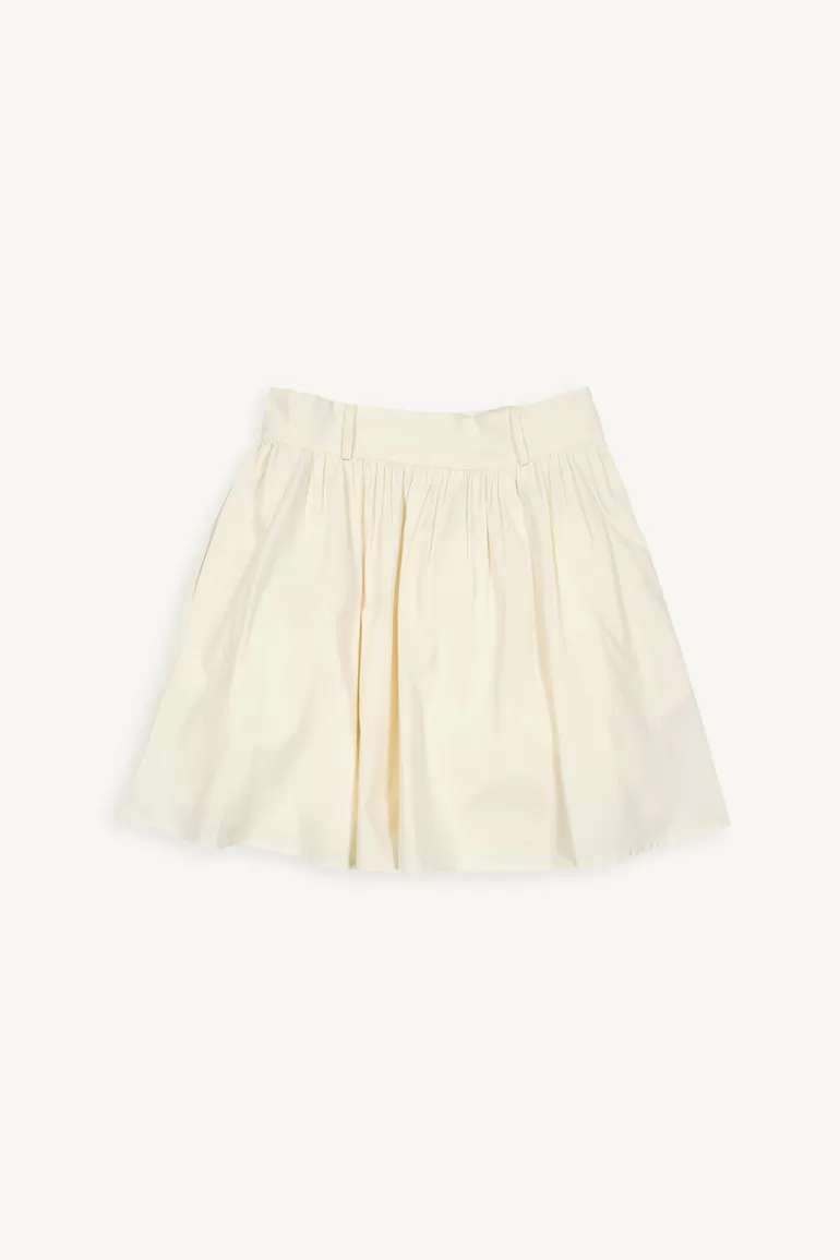 Women Olive Clothing Frill Cotton Mini Skirt, Beige