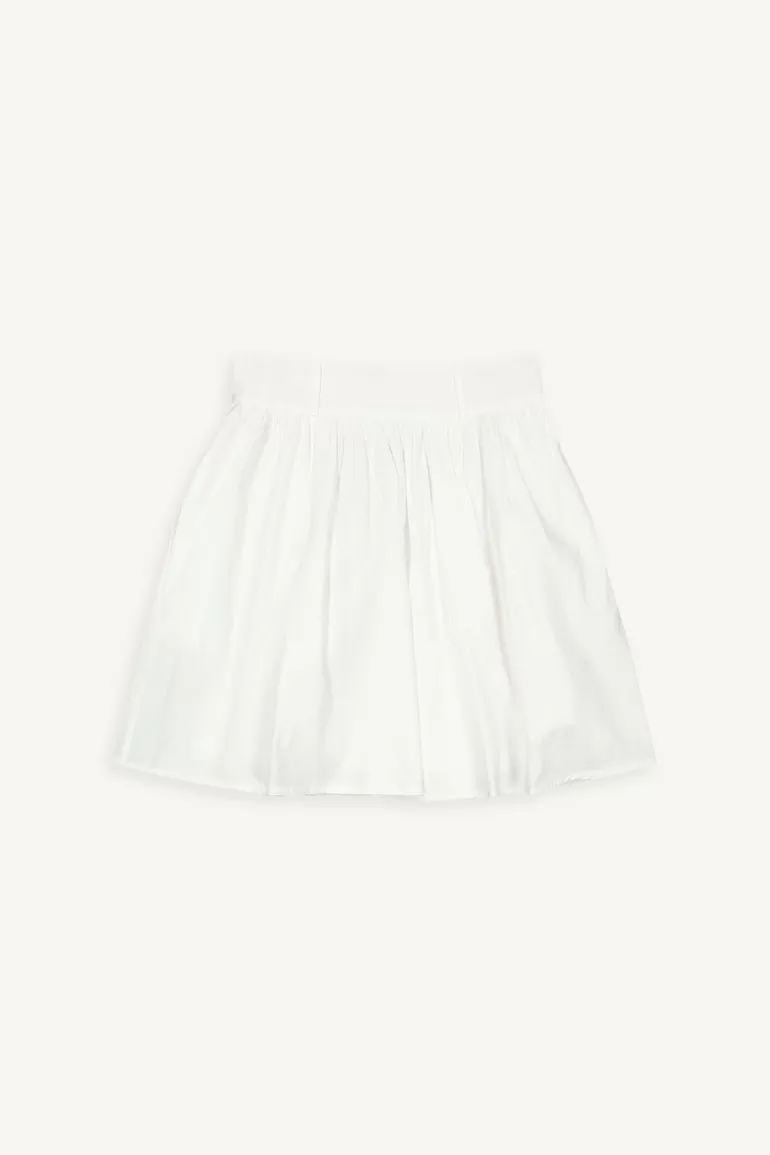 Women Olive Clothing Frill Cotton Mini Skirt, Ivory