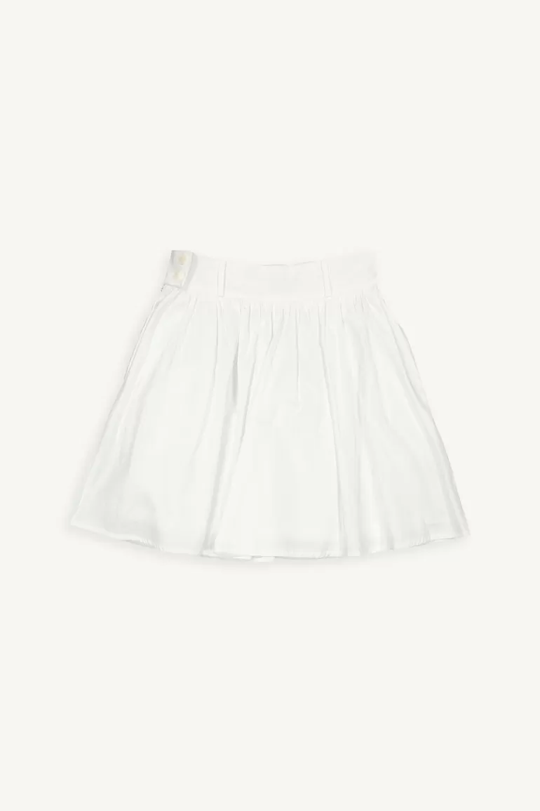 Women Olive Clothing Frill Cotton Mini Skirt, Ivory