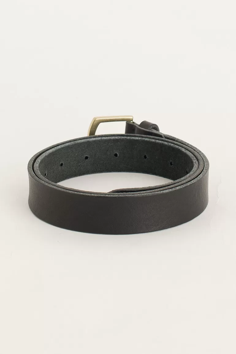 Women Olive Clothing Gold Arch Buckle Belt, Black