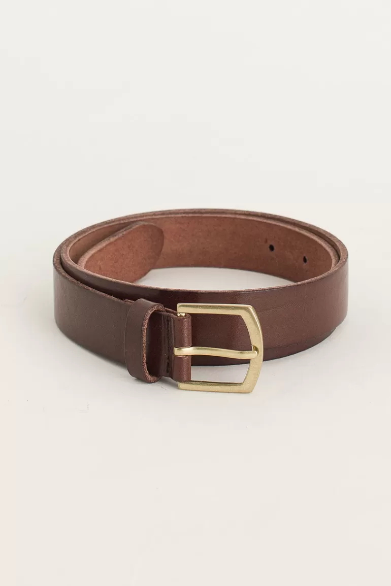 Women Olive Clothing Gold Arch Buckle Belt, Brown