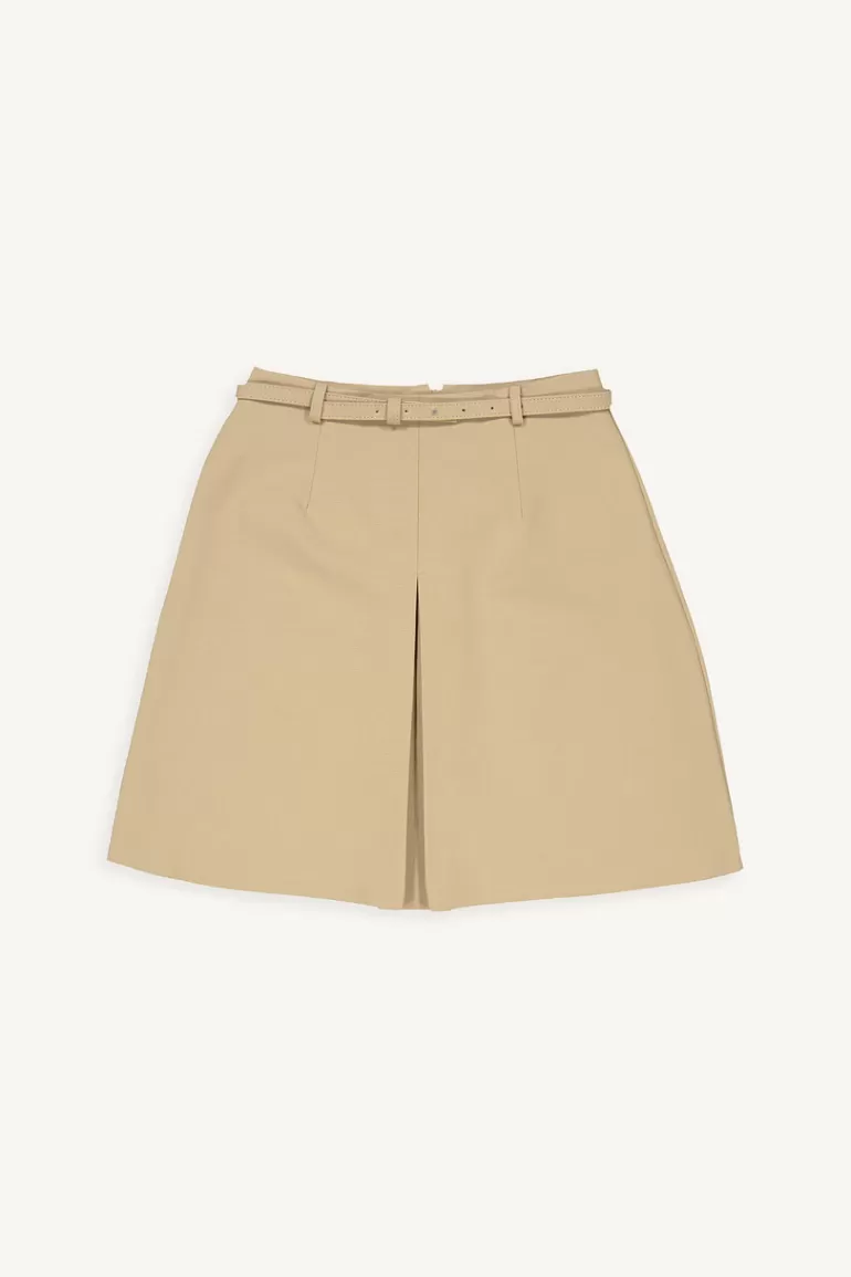 Women Olive Clothing Hana Belted Mini Skirt, Beige