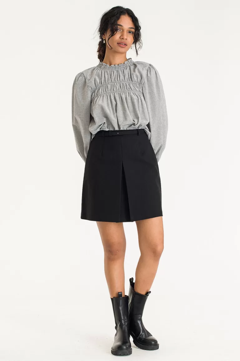 Women Olive Clothing Hana Belted Mini Skirt, Black