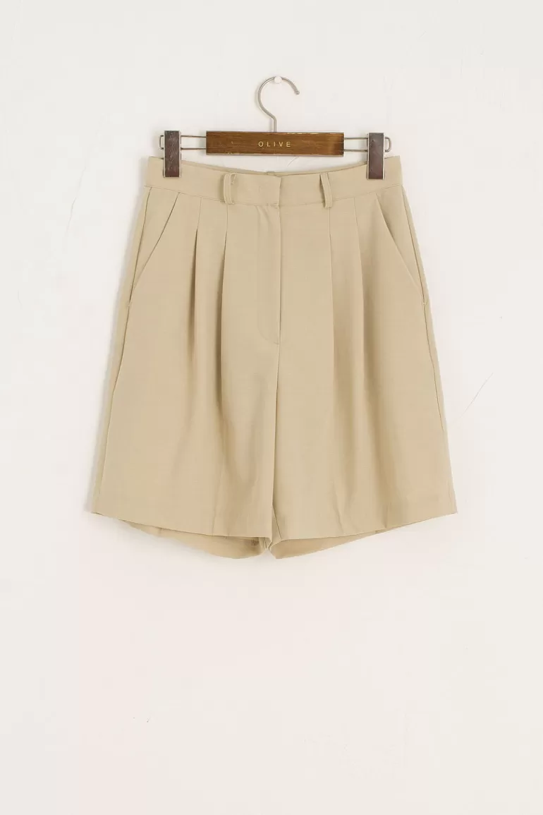 Women Olive Clothing Hana Half Short, Beige