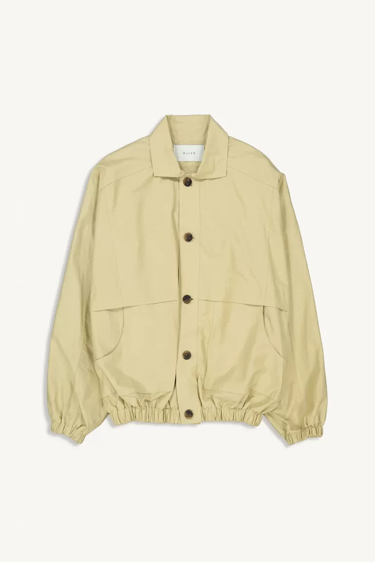 Women Olive Clothing Hatzu Structured Jacket, Beige