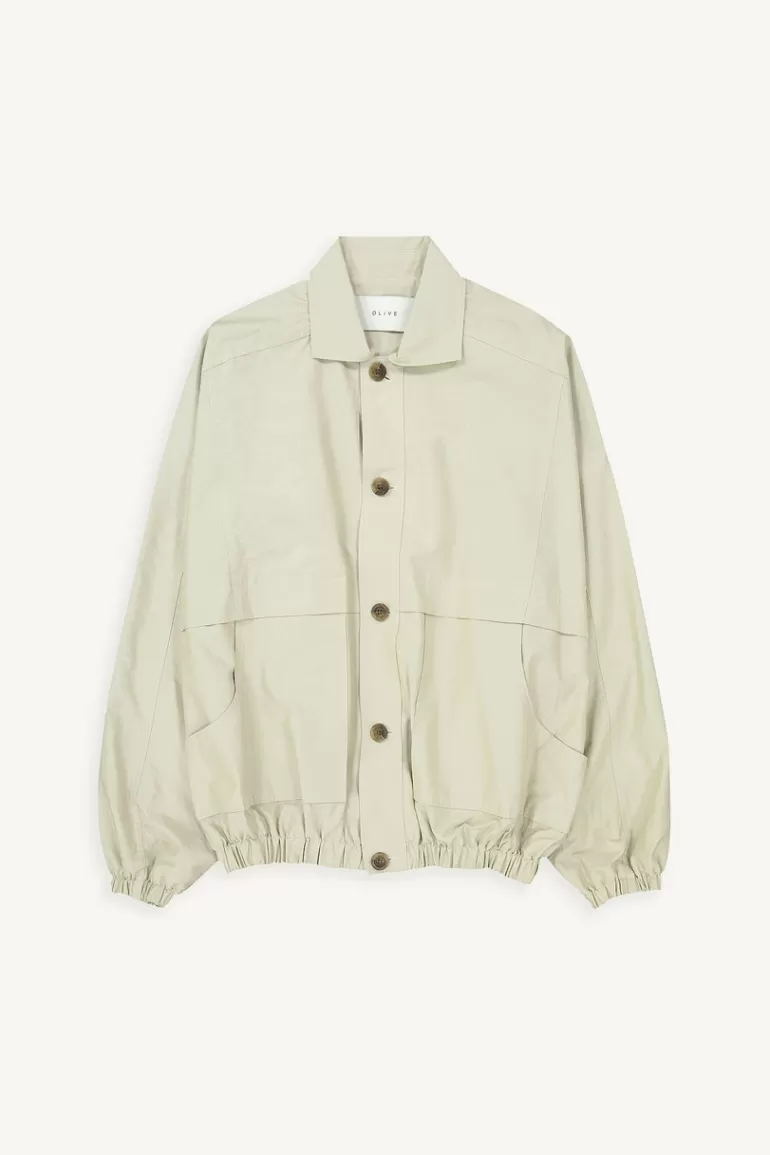 Women Olive Clothing Hatzu Structured Jacket, Khaki