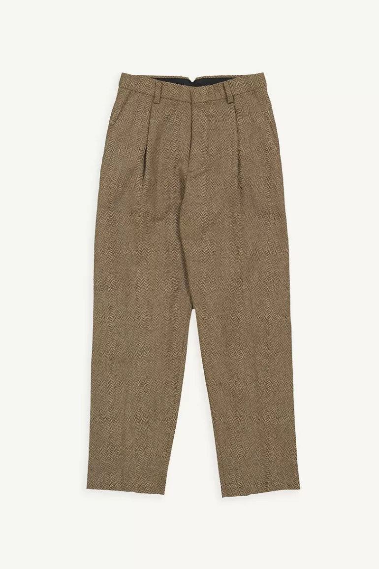 Women Olive Clothing Heiko Wool Trousers, Hazel