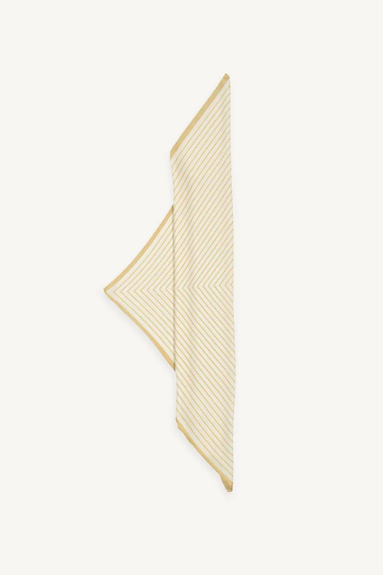 Women Olive Clothing Henrietta Stripe Print Scarf, Ivory/Beige