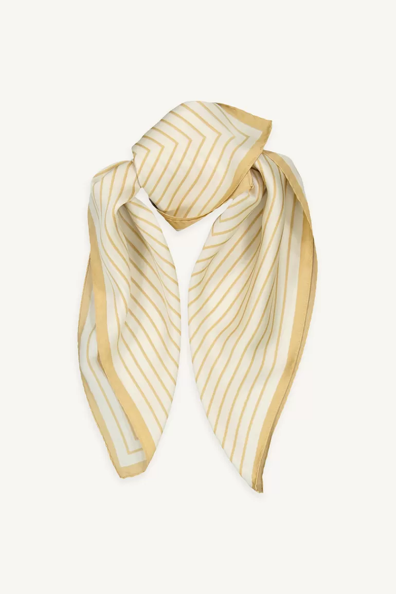 Women Olive Clothing Henrietta Stripe Print Scarf, Ivory/Beige