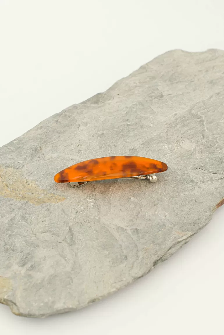 Women Olive Clothing Hime Mini Hair Clip, Amber Torty