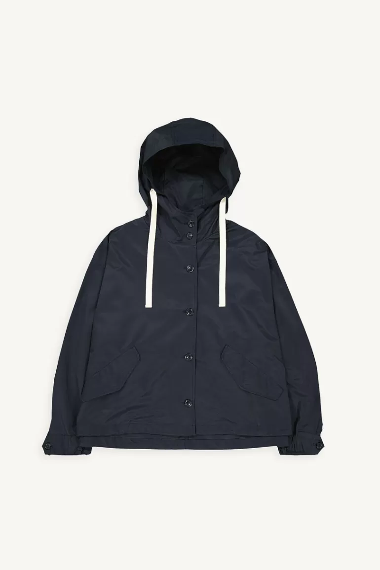 Women Olive Clothing Hiroko Hood Jacket, Navy