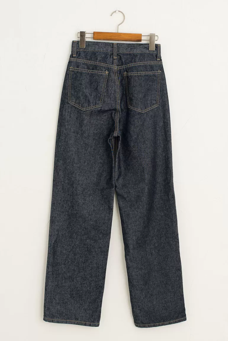 Women Olive Clothing Indigo Loose Jean, Indigo