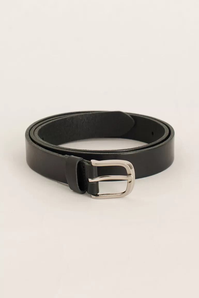 Women Olive Clothing Jena Half Oval Belt, Black